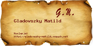Gladovszky Matild névjegykártya